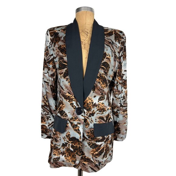 Britany Blu Authentic Vintage Women's Patterned Blazer Jacket - Picture 1 of 9